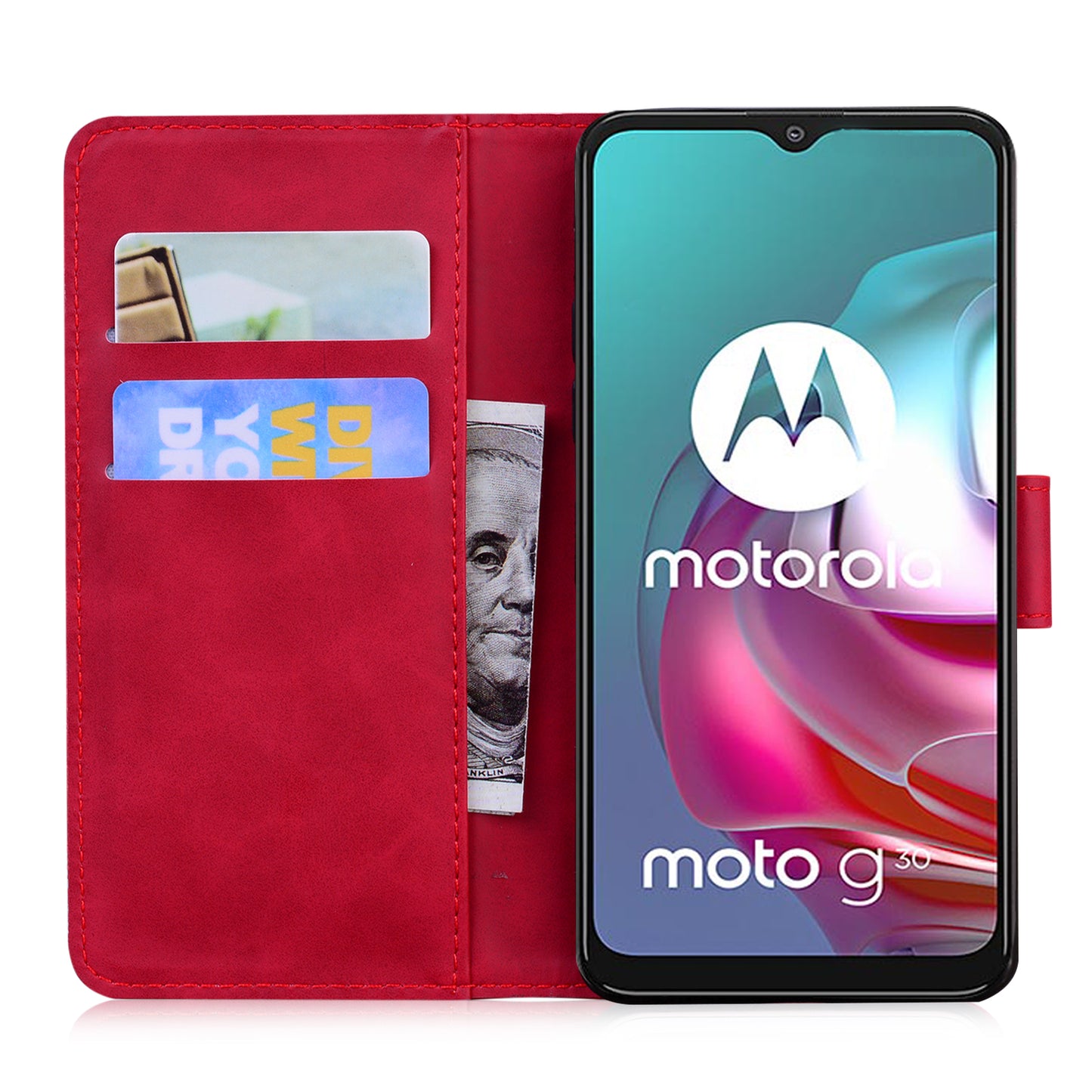 Wallet Stand Full Protection Flip Leather Phone Case for Motorola Moto G30/G20 / Motorola Moto G10