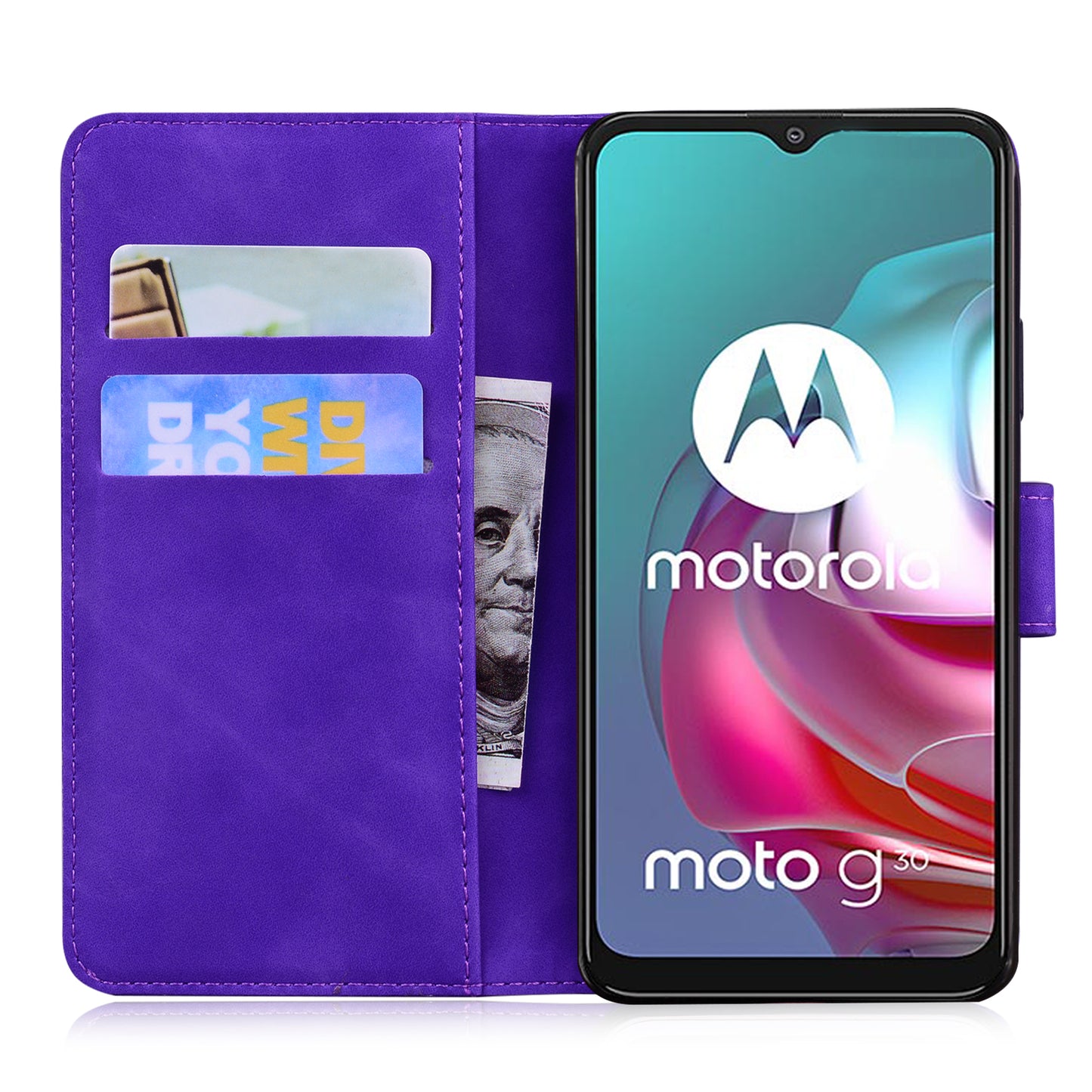 Wallet Stand Full Protection Flip Leather Phone Case for Motorola Moto G30/G20 / Motorola Moto G10