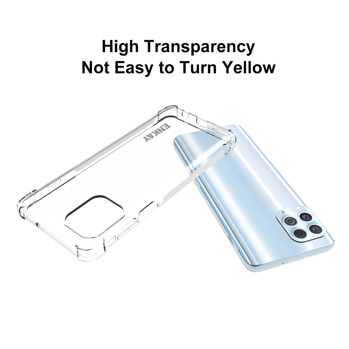 ENKAY HAT PRINCE ENK-PC117 4 Corners Cushioned Anti-slip Flexible Transparent TPU Cover Case for Motorola Edge S/Moto G100