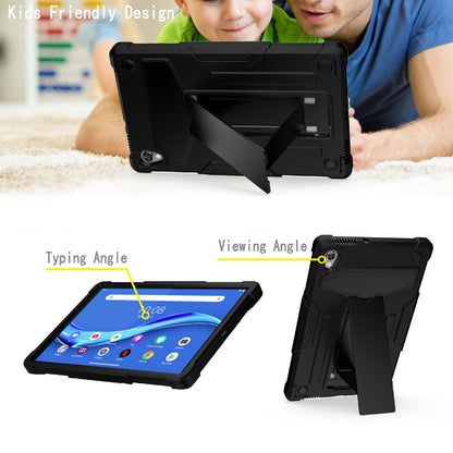 Foldable T-shaped Kickstand PC Silicone Shock-Proof Protector Cover for Lenovo Tab M10 HD Gen 2