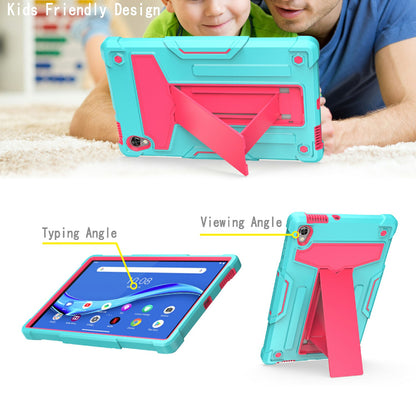 Foldable T-shaped Kickstand PC Silicone Shock-Proof Protector Cover for Lenovo Tab M10 HD Gen 2