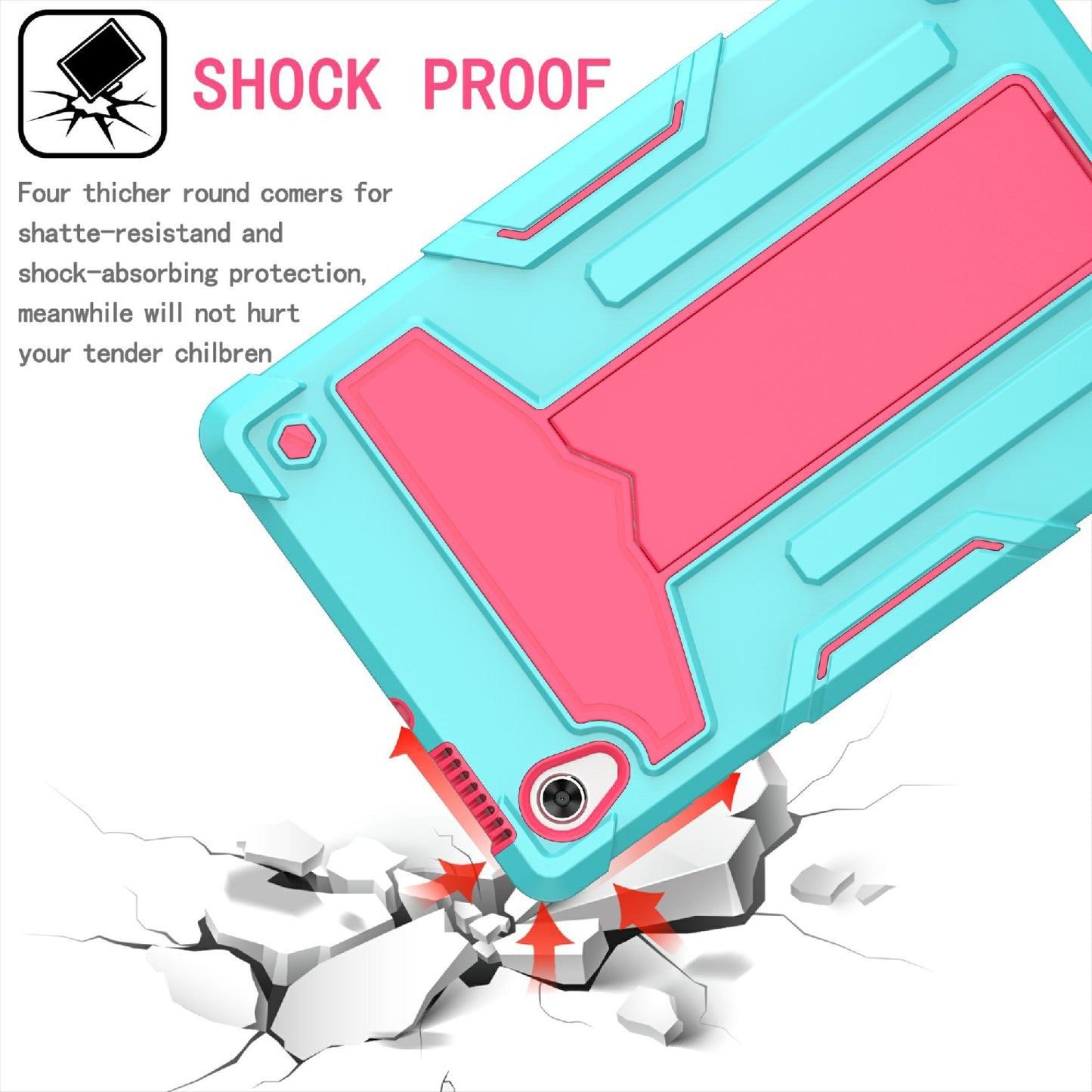 Foldable T-shaped Kickstand PC Silicone Shock-Proof Protector Cover for Lenovo Tab M10 HD Gen 2