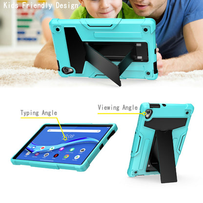 Foldable T-shaped Kickstand PC Silicone Shock-Proof Protector Cover for Lenovo Tab M10 HD Gen 2