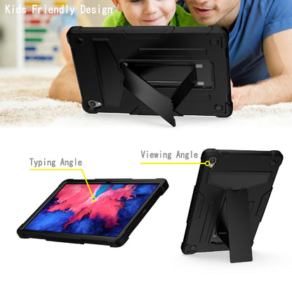 Foldable T-shaped Kickstand Shock-Proof PC Silicone Protector Cover for Lenovo Tab P11 / P11 5G 11 inch TB-J606F / J606X