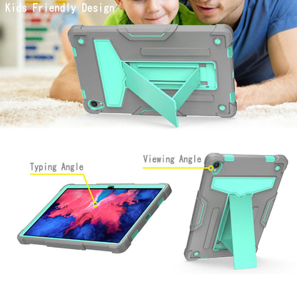 Foldable T-shaped Kickstand Shock-Proof PC Silicone Protector Cover for Lenovo Tab P11 / P11 5G 11 inch TB-J606F / J606X