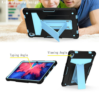 Foldable T-shaped Kickstand Shock-Proof PC Silicone Protector Cover for Lenovo Tab P11 / P11 5G 11 inch TB-J606F / J606X