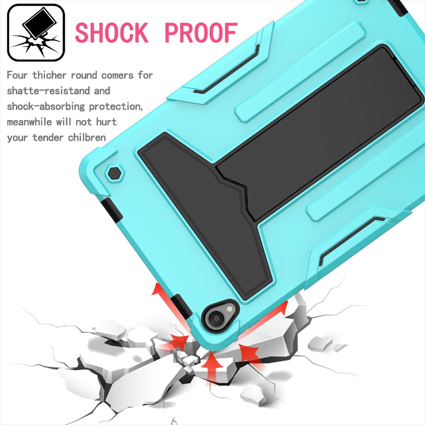 Foldable T-shaped Kickstand Shock-Proof PC Silicone Protector Cover for Lenovo Tab P11 / P11 5G 11 inch TB-J606F / J606X