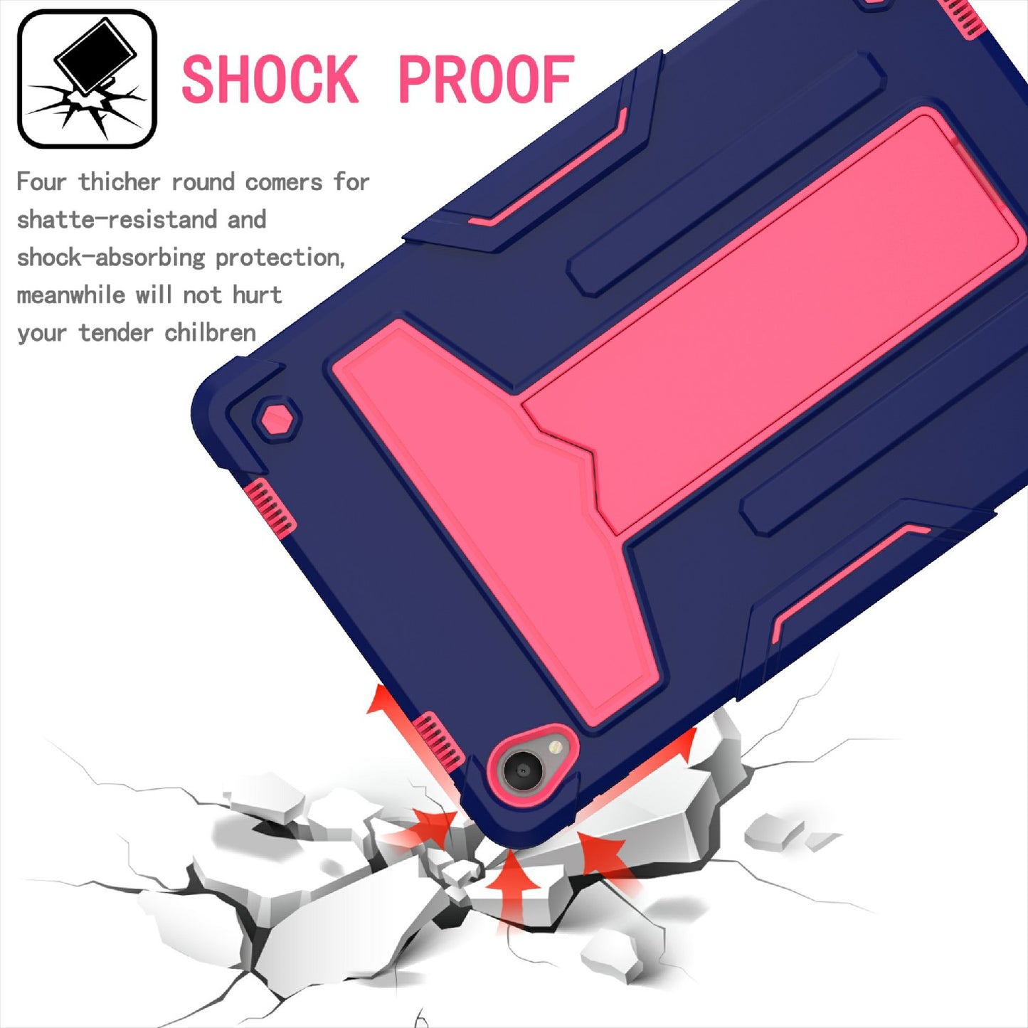 Foldable T-shaped Kickstand Shock-Proof PC Silicone Protector Cover for Lenovo Tab P11 / P11 5G 11 inch TB-J606F / J606X