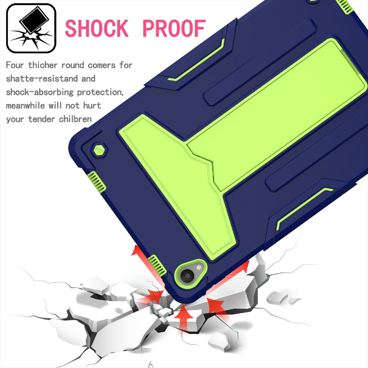 Foldable T-shaped Kickstand Shock-Proof PC Silicone Protector Cover for Lenovo Tab P11 / P11 5G 11 inch TB-J606F / J606X