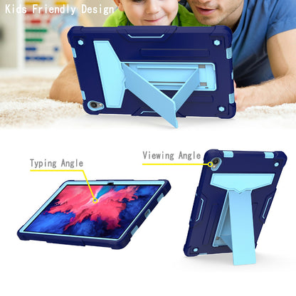 Foldable T-shaped Kickstand Shock-Proof PC Silicone Protector Cover for Lenovo Tab P11 / P11 5G 11 inch TB-J606F / J606X