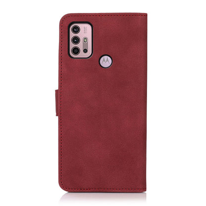 KHAZNEH Textured Leather Well-Protected Phone Cover Case with Wallet Stand Design for Motorola Moto G10/G30/G20