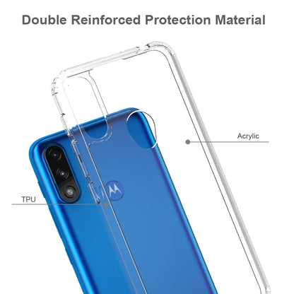 Four-Corner Anti-Drop Anti-Scratch Clear Acrylic + TPU Hybrid Cover for Motorola Moto E7 Power/Moto E7i Power