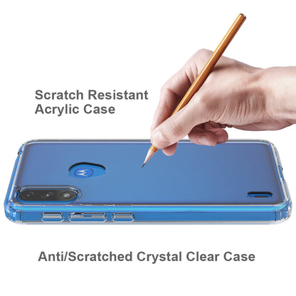 Four-Corner Anti-Drop Anti-Scratch Clear Acrylic + TPU Hybrid Cover for Motorola Moto E7 Power/Moto E7i Power