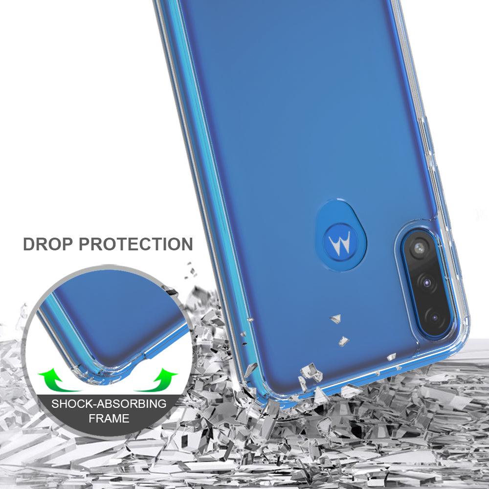 Four-Corner Anti-Drop Anti-Scratch Clear Acrylic + TPU Hybrid Cover for Motorola Moto E7 Power/Moto E7i Power