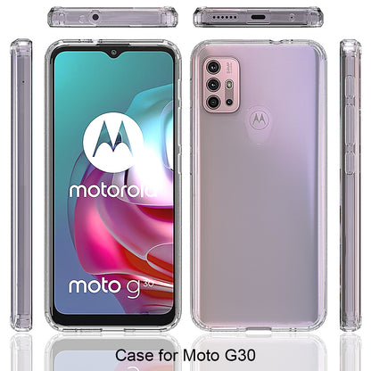 Four-Corner Anti-Drop Anti-Scratch Clear Acrylic + TPU Phone Case for Motorola Moto G30/G20 / G10