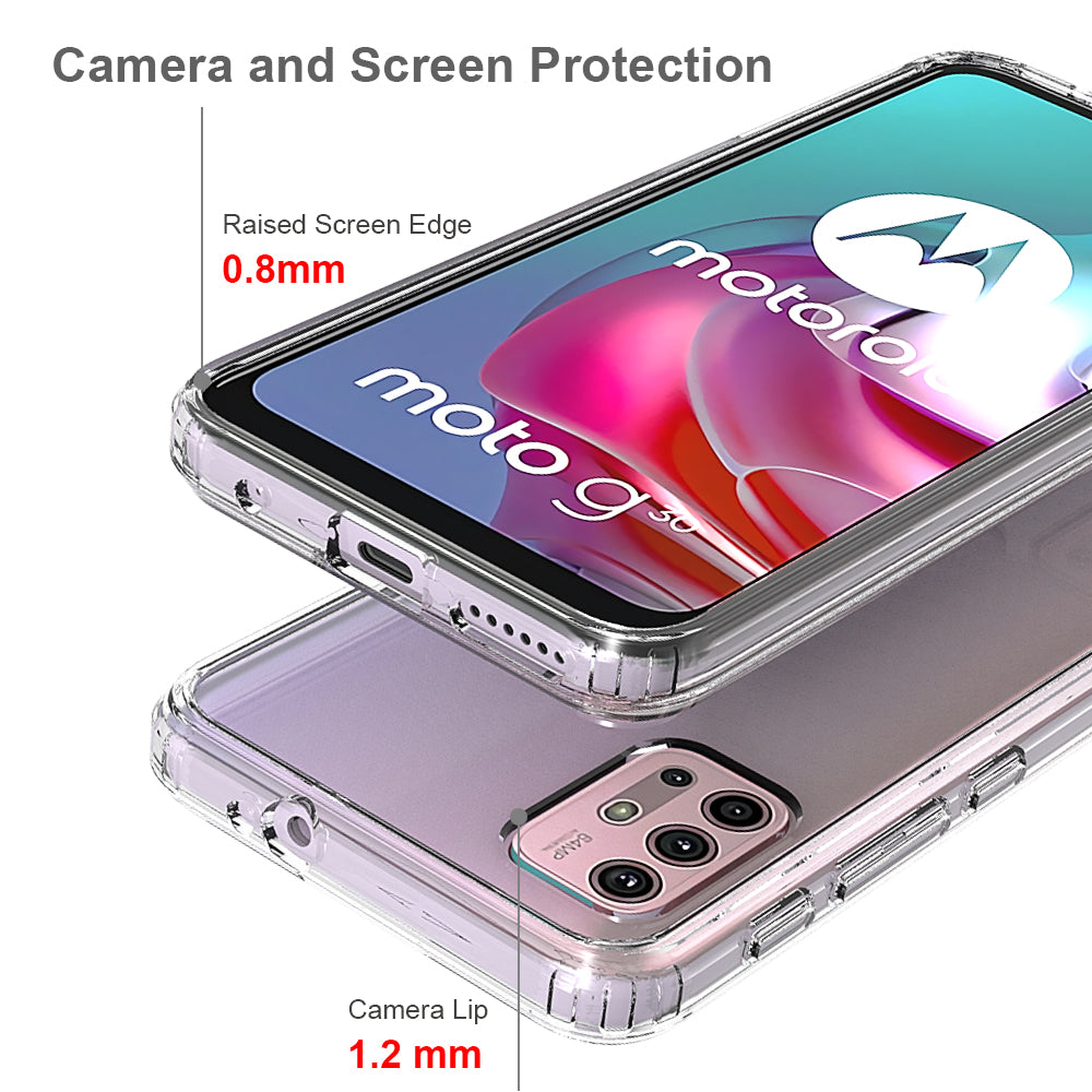 Four-Corner Anti-Drop Anti-Scratch Clear Acrylic + TPU Phone Case for Motorola Moto G30/G20 / G10