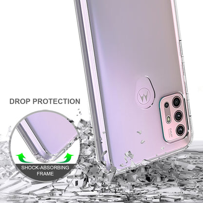 Four-Corner Anti-Drop Anti-Scratch Clear Acrylic + TPU Phone Case for Motorola Moto G30/G20 / G10