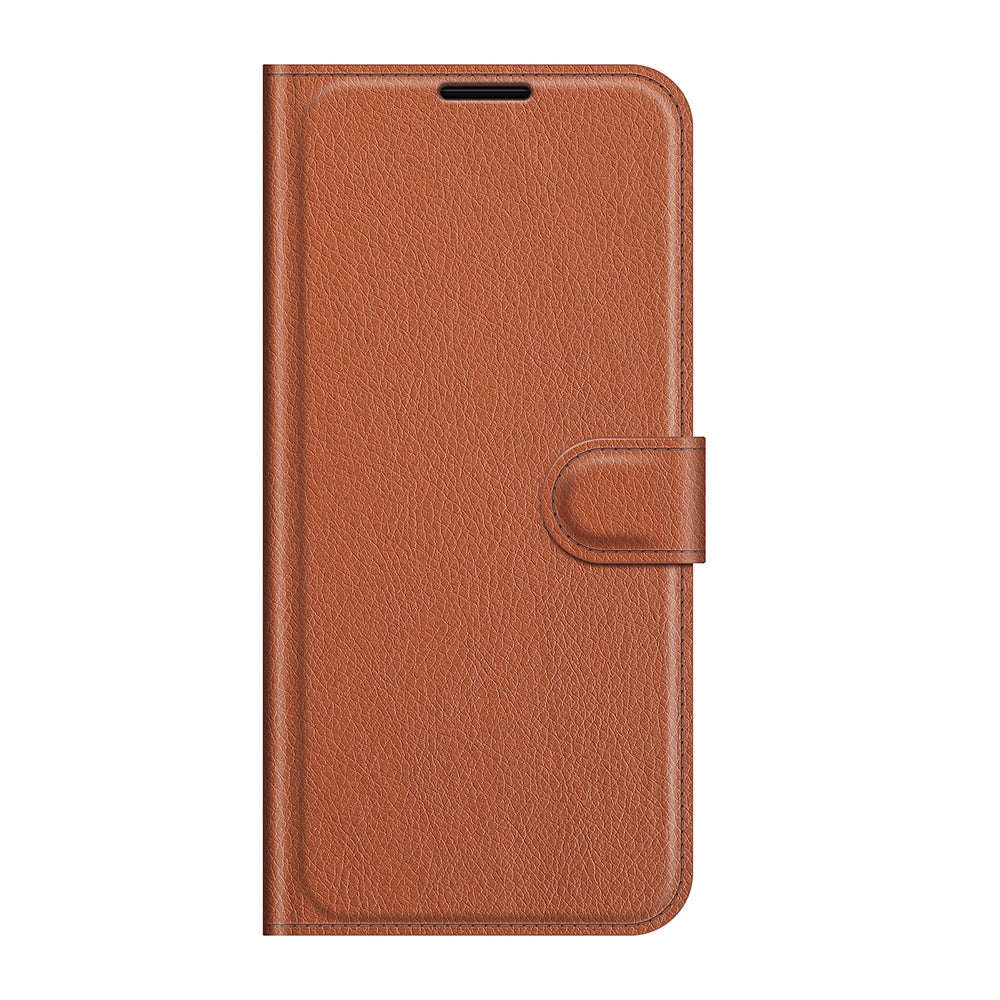 Folio Flip Litchi Texture Leather Wallet Phone Case with Stand for Motorola Moto G50