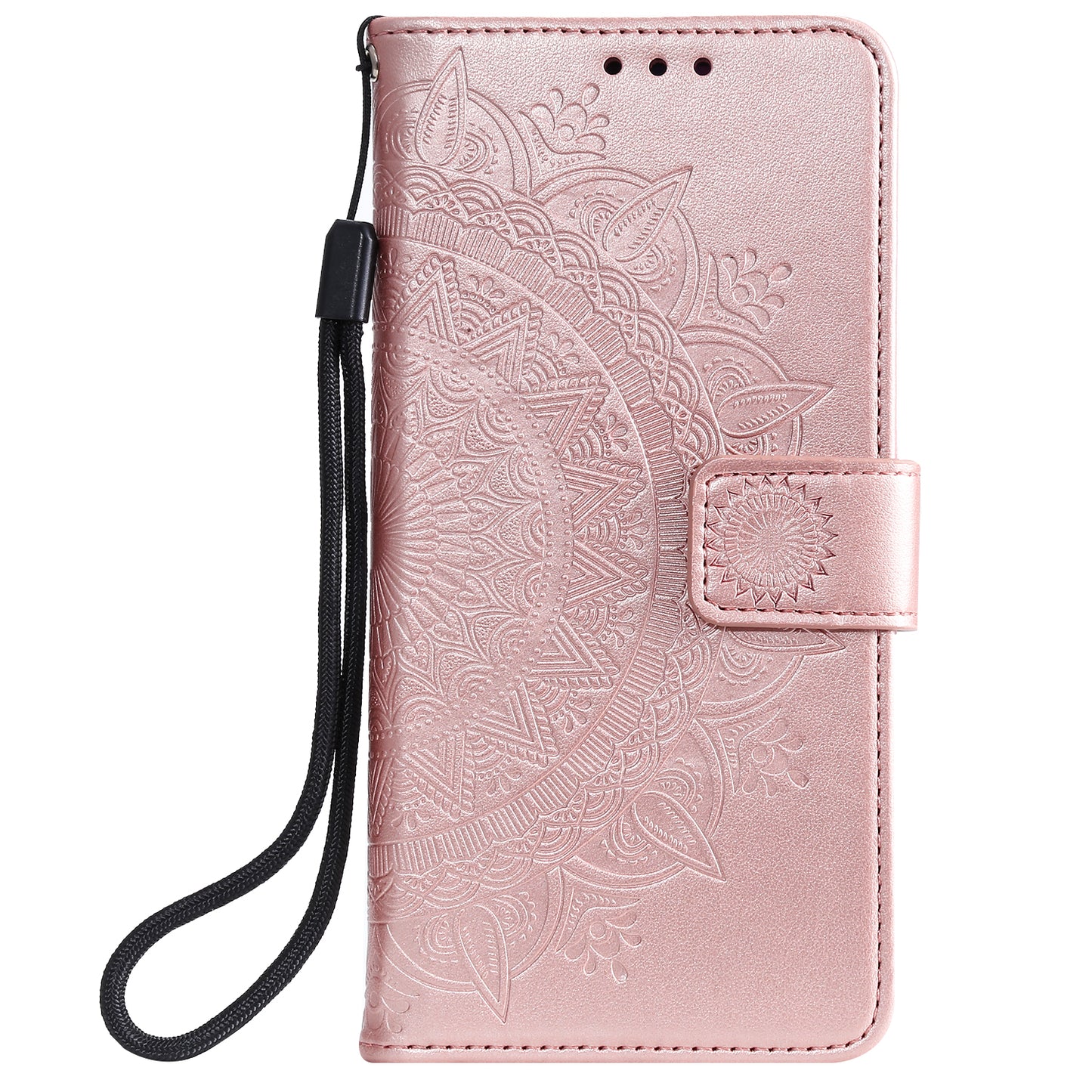 Imprinted Mandala Flower Wallet Leather Case for Motorola Moto G50