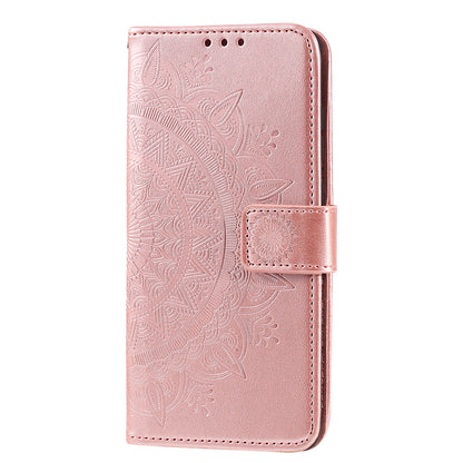 Imprinted Mandala Flower Wallet Leather Case for Motorola Moto G50