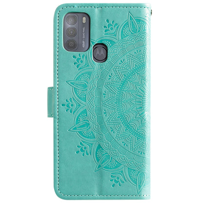 Imprinted Mandala Flower Wallet Leather Case for Motorola Moto G50