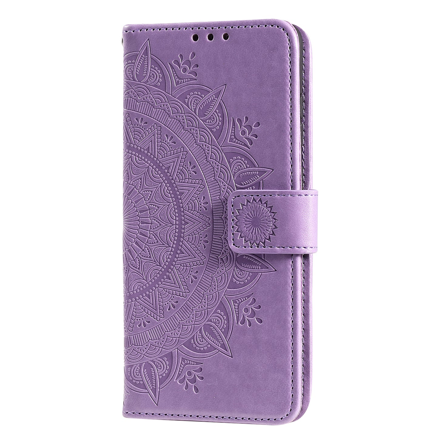 Imprinted Mandala Flower Wallet Leather Case for Motorola Moto G50