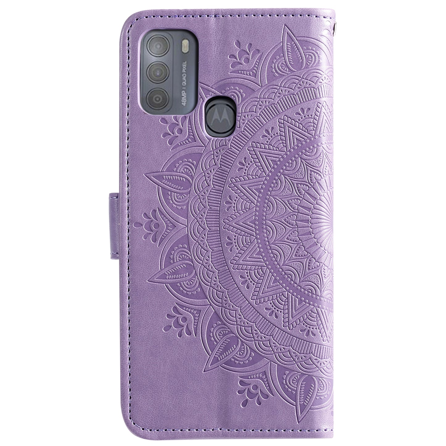 Imprinted Mandala Flower Wallet Leather Case for Motorola Moto G50