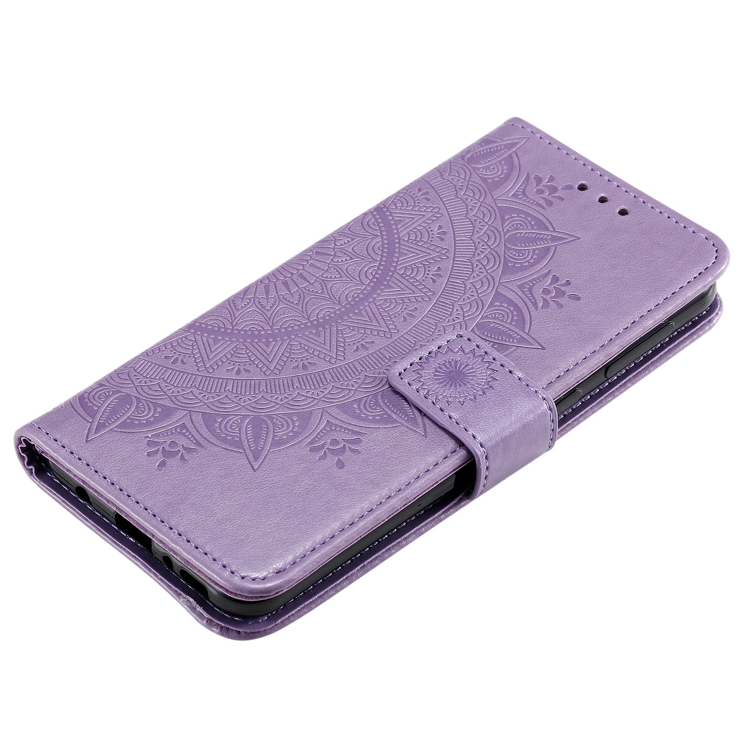 Imprinted Mandala Flower Wallet Leather Case for Motorola Moto G50