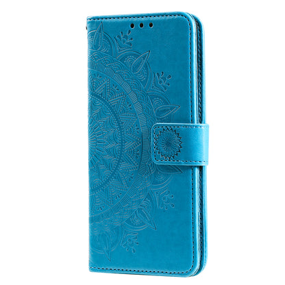 Imprinted Mandala Flower Wallet Leather Case for Motorola Moto G50