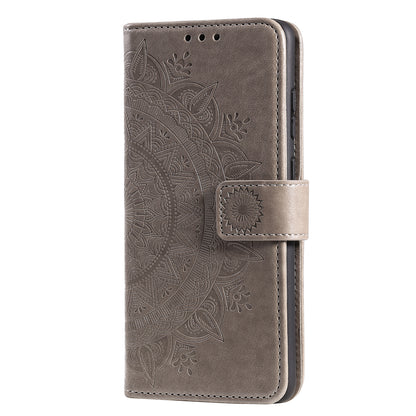 Imprinted Mandala Flower Wallet Leather Case for Motorola Moto G50