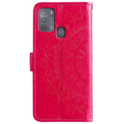 Imprinted Mandala Flower Wallet Leather Case for Motorola Moto G50