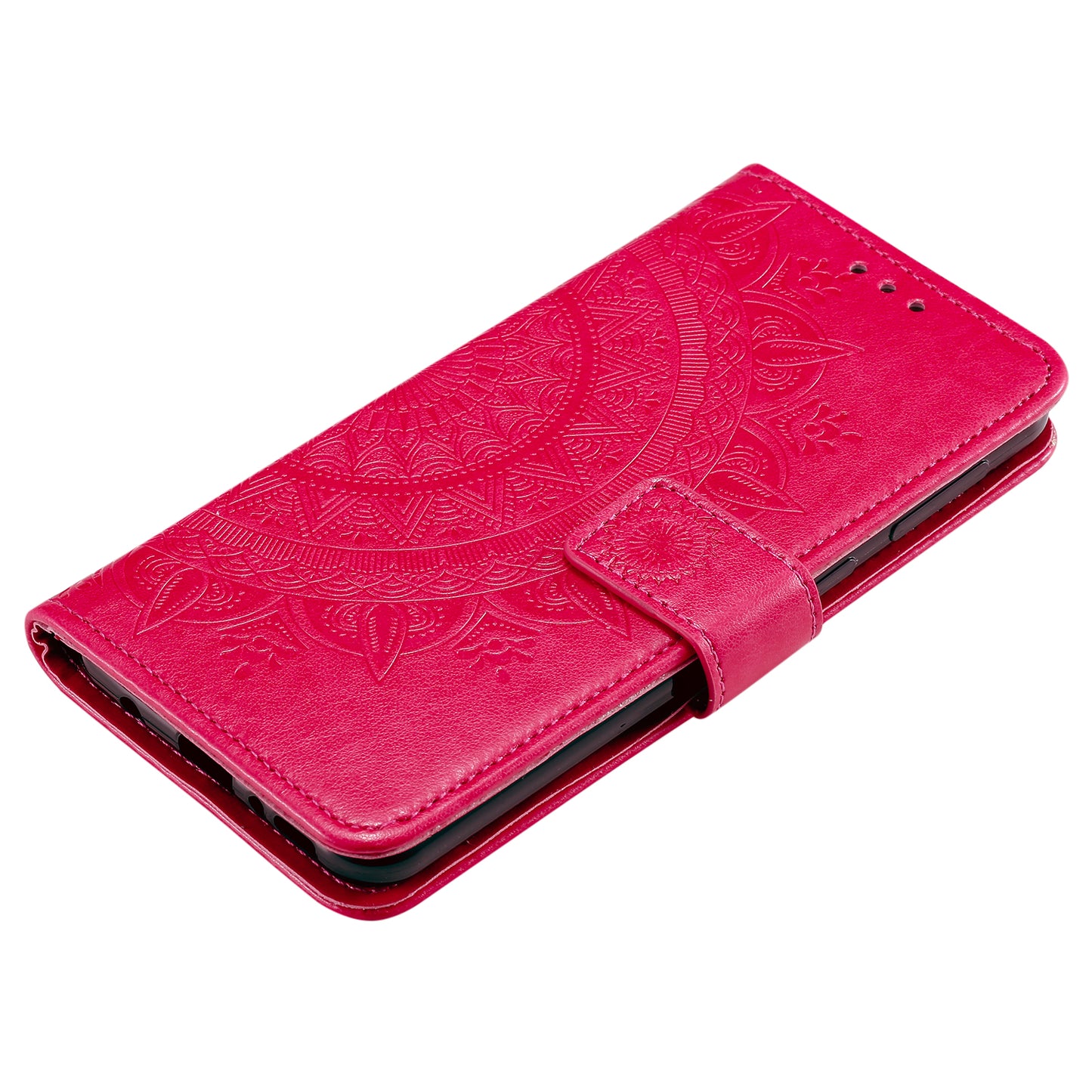 Imprinted Mandala Flower Wallet Leather Case for Motorola Moto G50