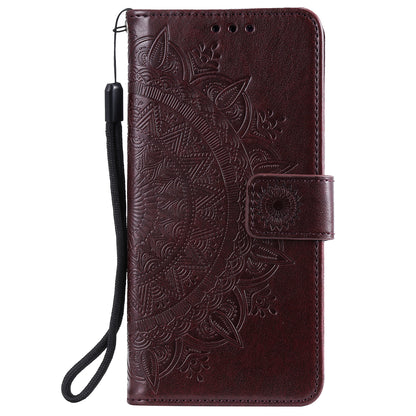 Imprinted Mandala Flower Wallet Leather Case for Motorola Moto G50