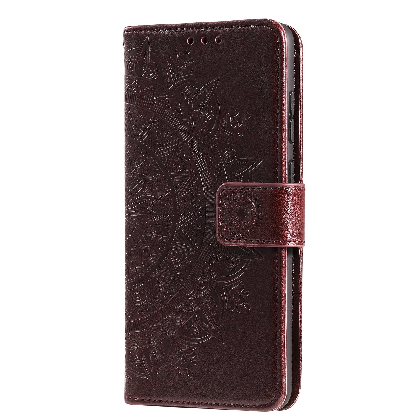 Imprinted Mandala Flower Wallet Leather Case for Motorola Moto G50