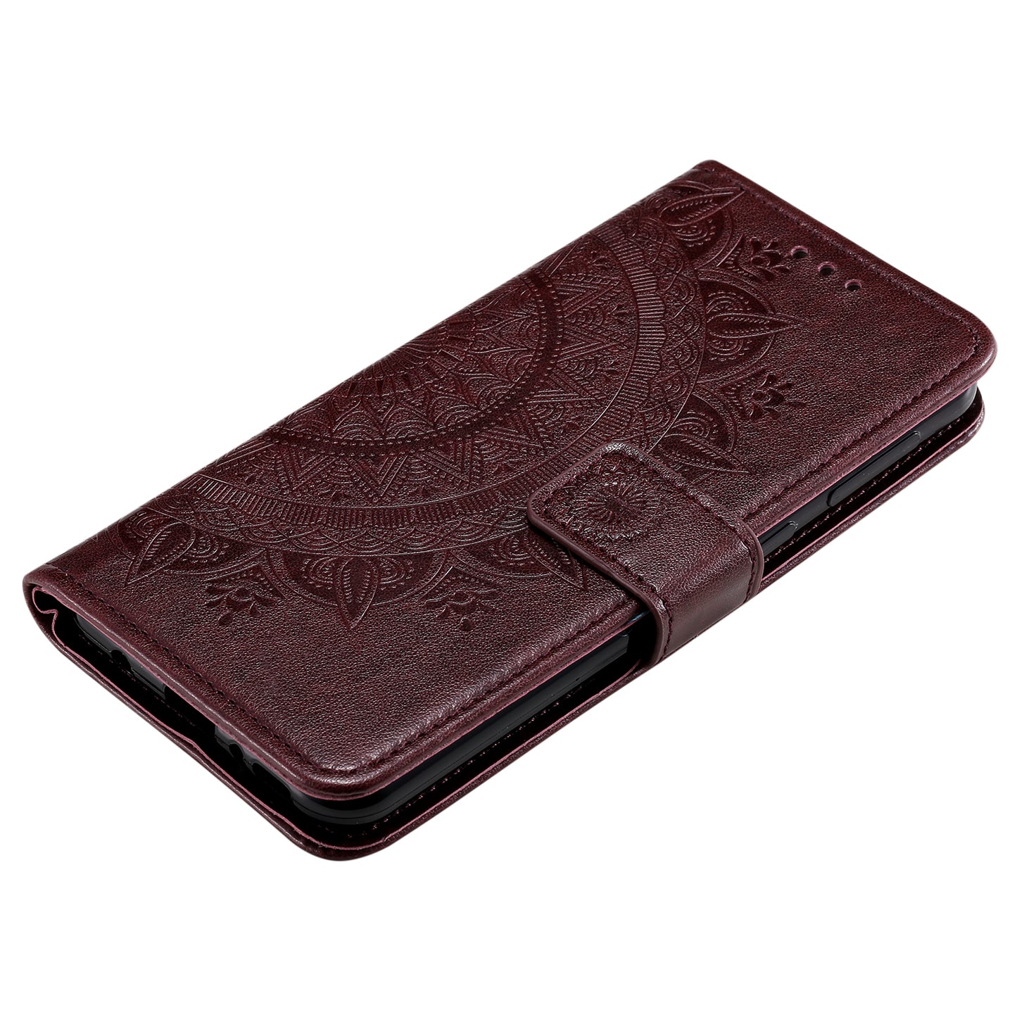 Imprinted Mandala Flower Wallet Leather Case for Motorola Moto G50