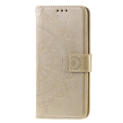 Imprinted Mandala Flower Wallet Leather Case for Motorola Moto G50