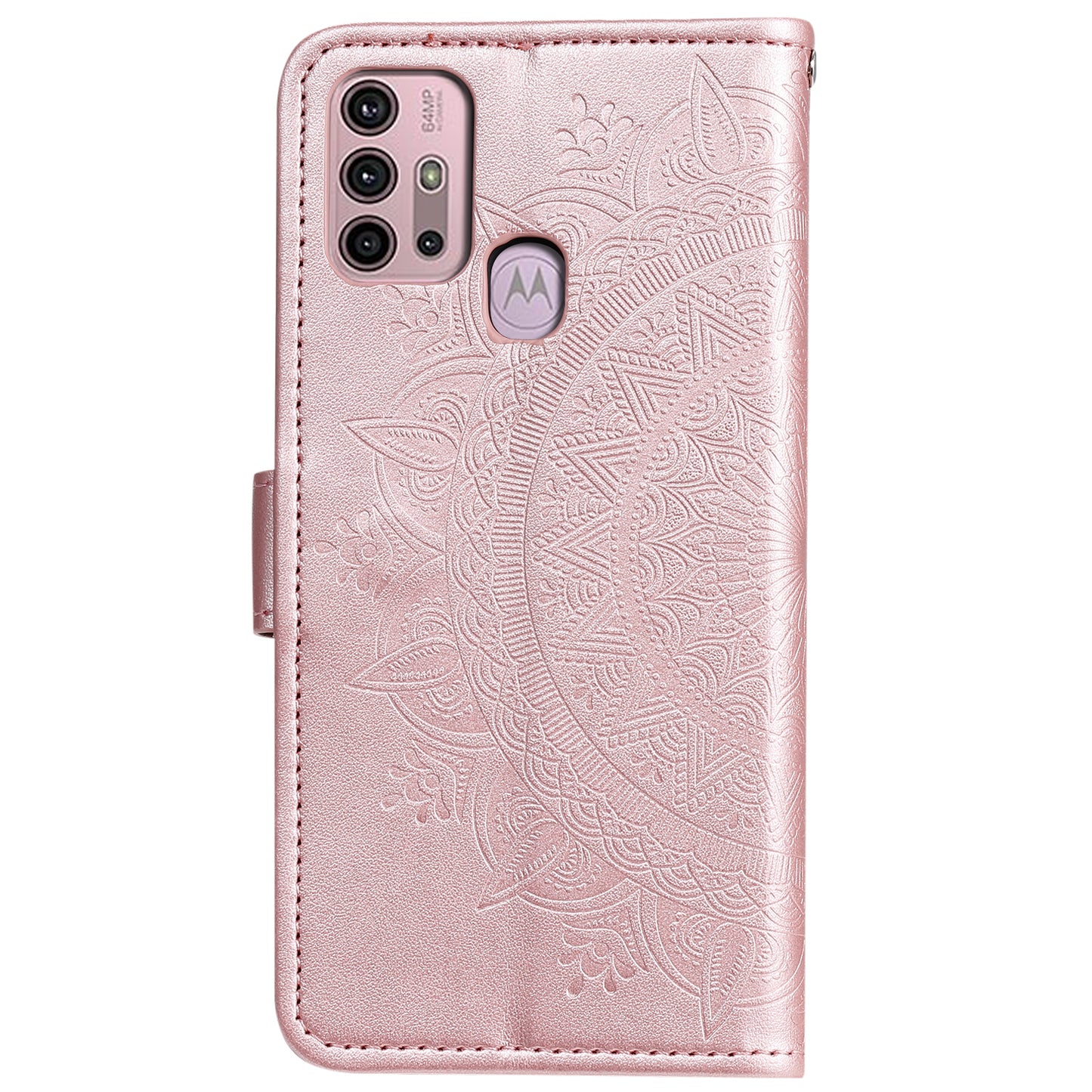 Imprinted Mandala Flower Wallet Leather Case for Motorola Moto G30/G20/G10