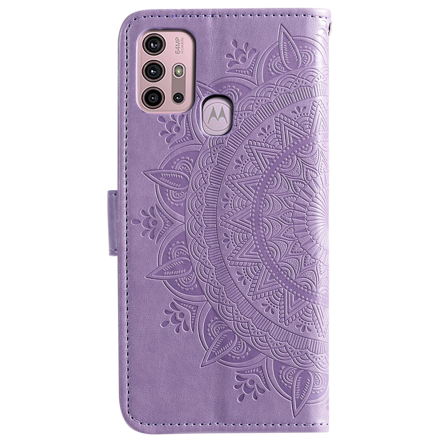 Imprinted Mandala Flower Wallet Leather Case for Motorola Moto G30/G20/G10