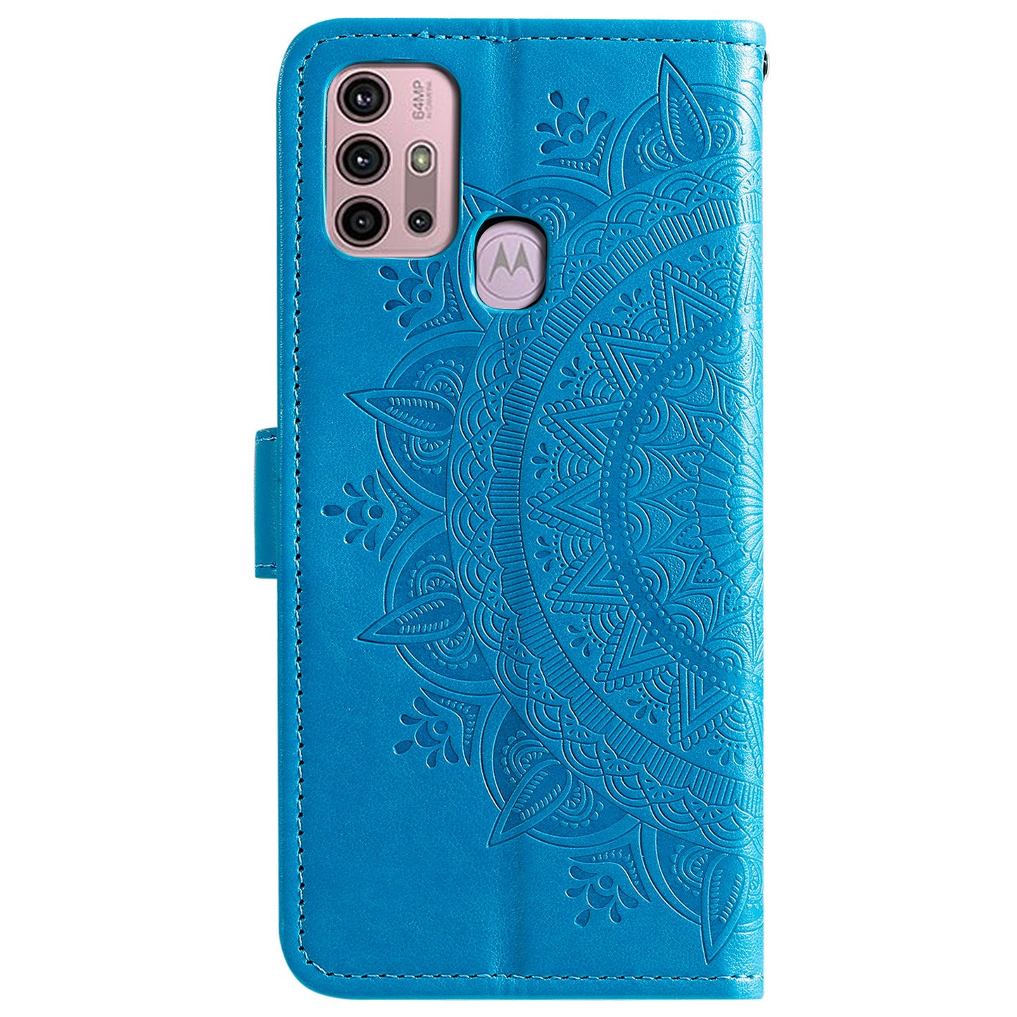 Imprinted Mandala Flower Wallet Leather Case for Motorola Moto G30/G20/G10