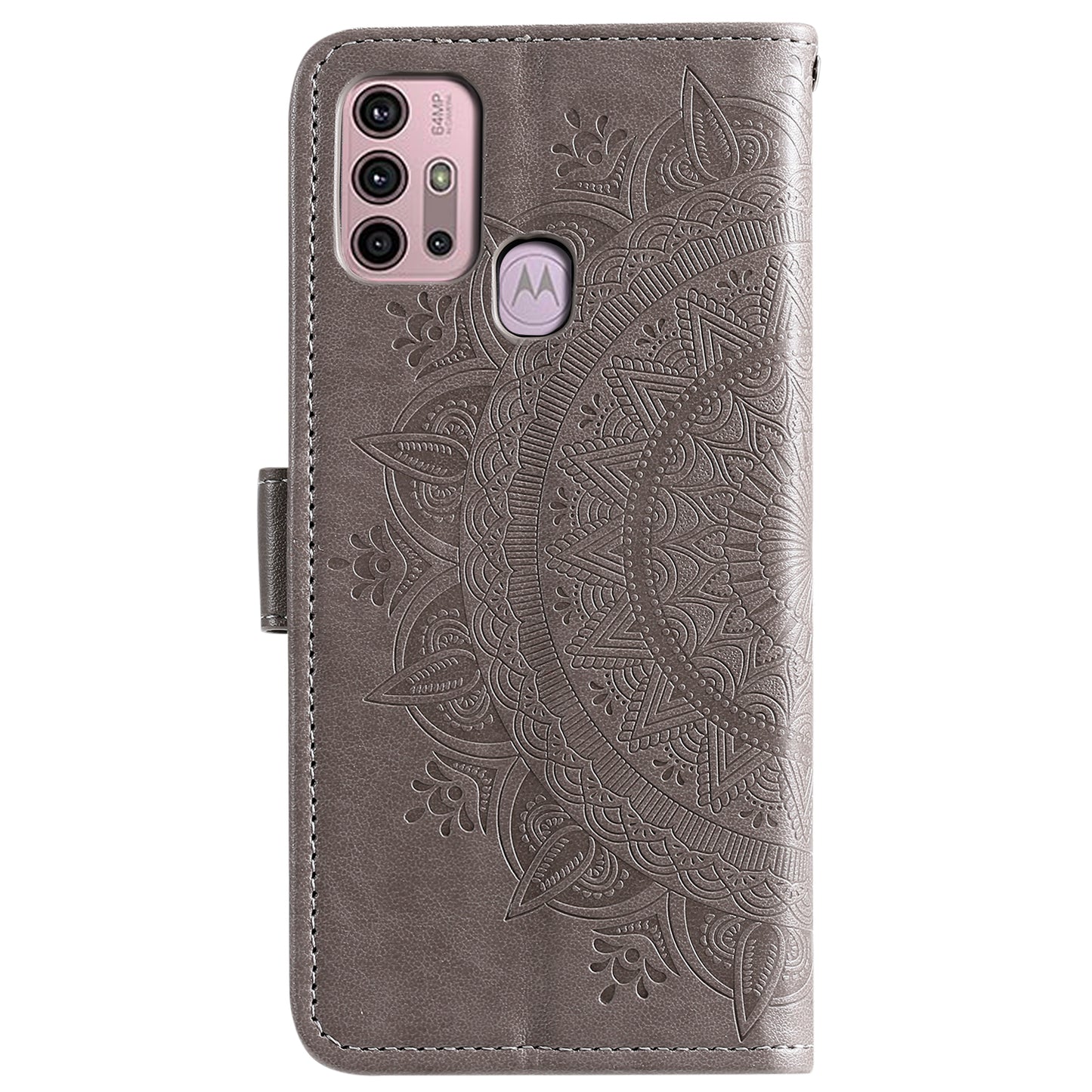 Imprinted Mandala Flower Wallet Leather Case for Motorola Moto G30/G20/G10