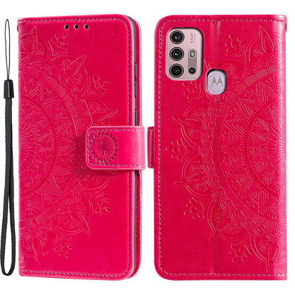 Imprinted Mandala Flower Wallet Leather Case for Motorola Moto G30/G20/G10