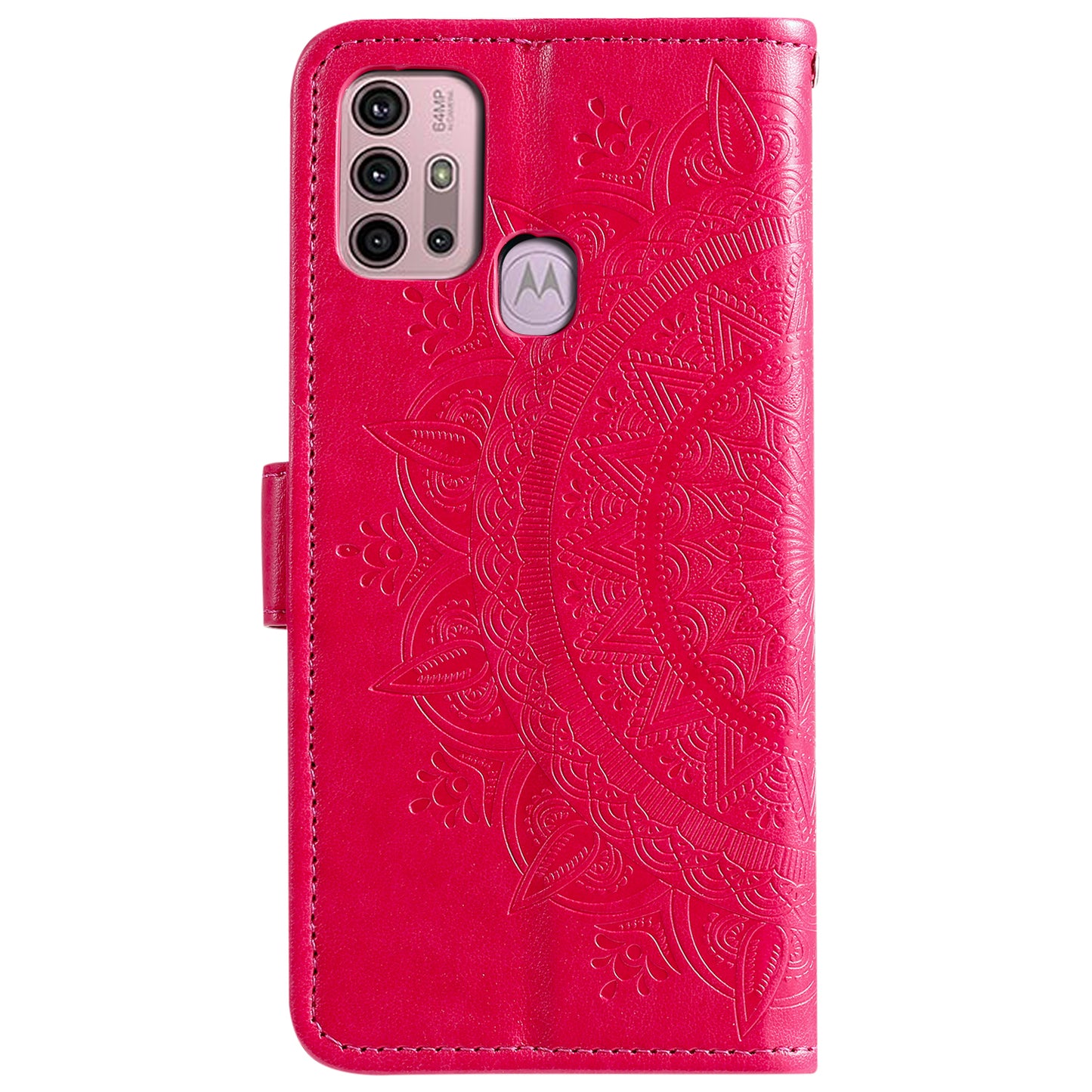 Imprinted Mandala Flower Wallet Leather Case for Motorola Moto G30/G20/G10