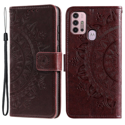 Imprinted Mandala Flower Wallet Leather Case for Motorola Moto G30/G20/G10