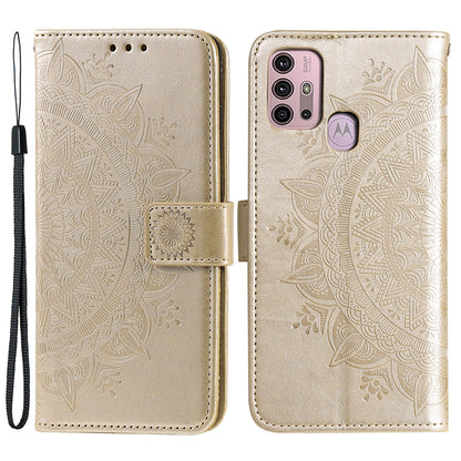 Imprinted Mandala Flower Wallet Leather Case for Motorola Moto G30/G20/G10