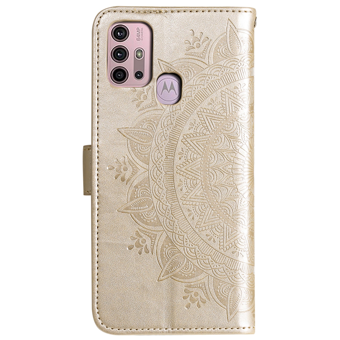 Imprinted Mandala Flower Wallet Leather Case for Motorola Moto G30/G20/G10