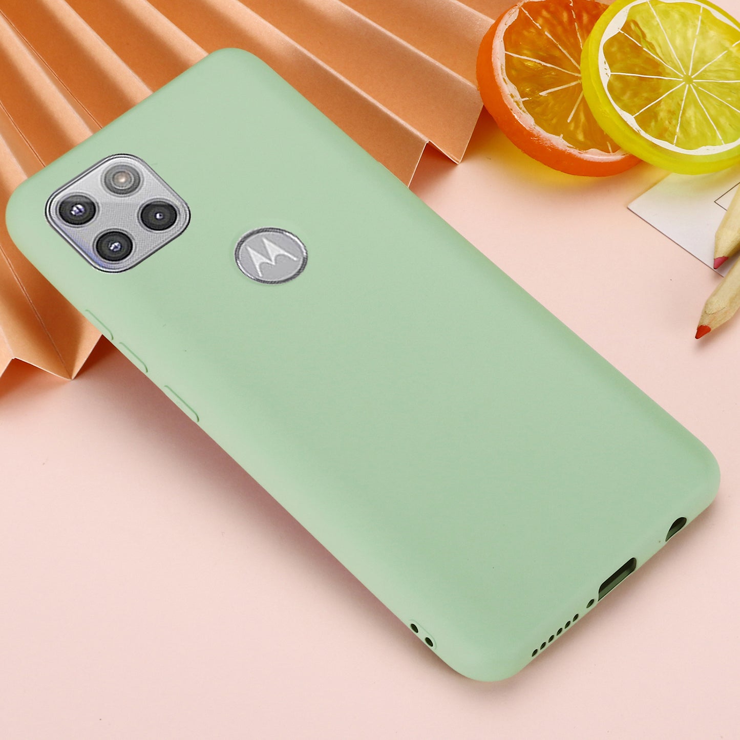 Liquid Silicone Soft Cover Case with Handy Strap for Motorola Moto G 5G