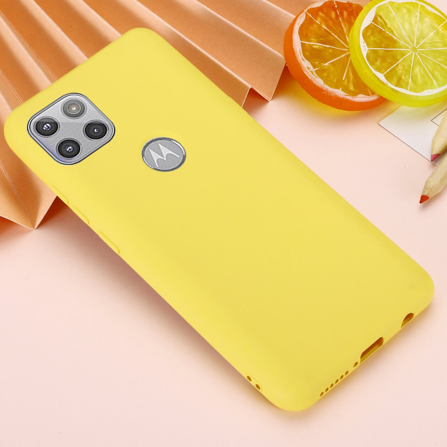 Liquid Silicone Soft Cover Case with Handy Strap for Motorola Moto G 5G