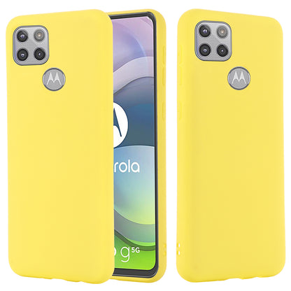 Liquid Silicone Soft Cover Case with Handy Strap for Motorola Moto G 5G