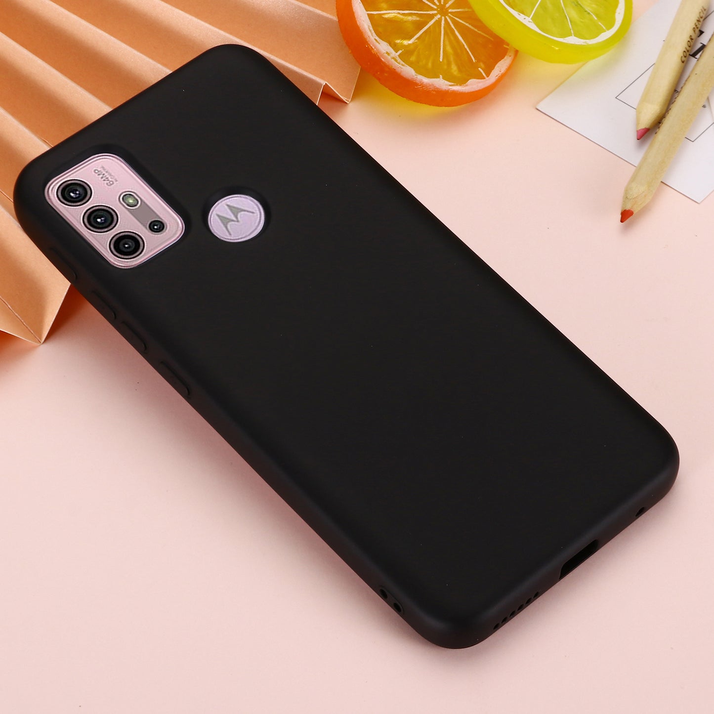 Liquid Silicone Soft Cover Case with Handy Strap for Motorola Moto G30/G20 / G10