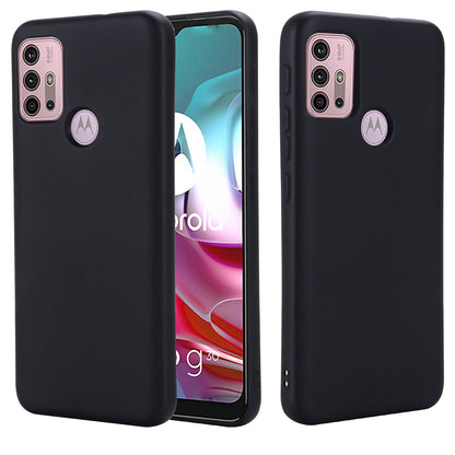 Liquid Silicone Soft Cover Case with Handy Strap for Motorola Moto G30/G20 / G10